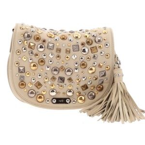 Rafe New York Beige Studded Clutch/Crossbody Bag